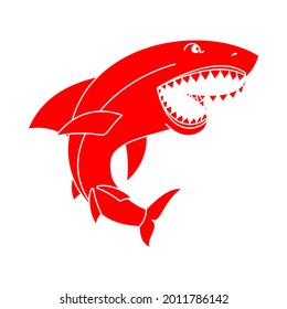 Shark icon sign isolated. Sea predator symbol. vector illustration