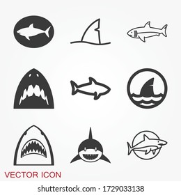 Shark icon. Silhouette shark isolated on background. Animal symbol