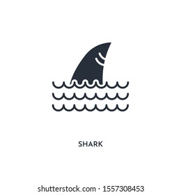 shark icon. simple element illustration. isolated trendy filled shark icon on white background. can be used for web, mobile, ui.