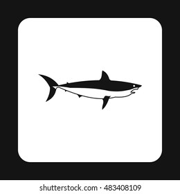 Shark icon in simple style on a white background vector illustration