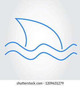 Shark icon thin line isolated on gray background. Trendy shark icon in flat style. Template for app, ui and logo. Vector illustration, eps 10