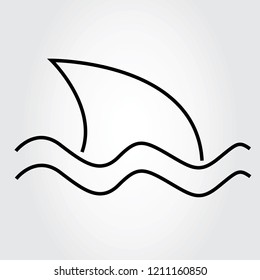 Shark icon thin line isolated on gray background. Trendy shark icon in flat style. Template for app, ui and logo. Vector illustration, eps 10