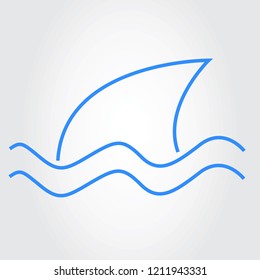 Shark icon thin line isolated on gray background. Trendy shark icon in flat style. Template for app, ui and logo. Vector illustration, eps 10