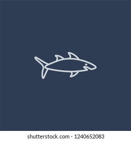 Shark icon. Trendy flat vector line Shark icon on dark blue background from animals collection. 