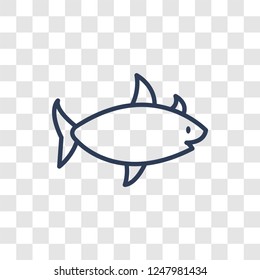 Shark icon. Trendy linear Shark logo concept on transparent background from animals  collection