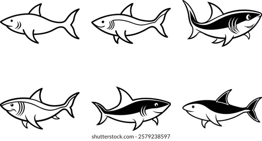 shark icon vector artwork illustration 