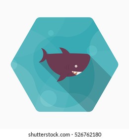 Shark  icon, Vector flat long shadow design. EPS10