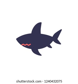 shark icon vector with flat style. diving icon
