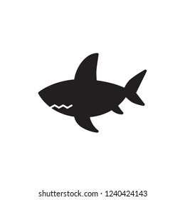 shark icon vector with glyph style. diving glyph icon