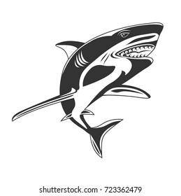 shark, icon, vector illustration