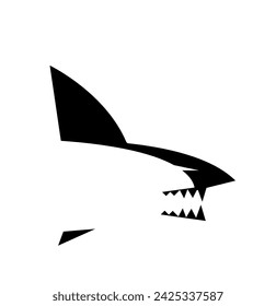 Diseño de ilustración vectorial de icono de tiburón