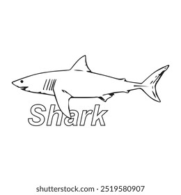 Diseño de Ilustración vectorial de icono de tiburón