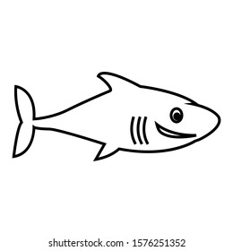 Shark icon vector illustration logo for many purpose. Isolated on white background. – Vector