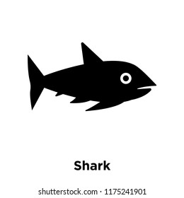 Shark icon vector isolated on white background, logo concept of Shark sign on transparent background, filled black symbol