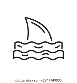 shark icon vector in line style