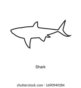 Icono de tiburón vectorial en fondo blanco. Icono negro