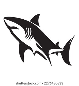 Icono de tiburón. Vector de fondo blanco