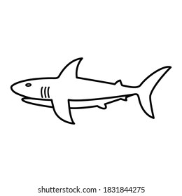 Shark icon vector outline style