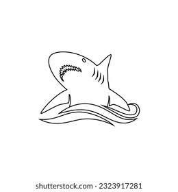 Shark icon vector. sea ​​life illustration sign. fish symbol or logo.