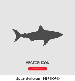Shark icon vector. Shark symbol. Linear style sign for mobile concept and web design. Shark symbol illustration. Pixel vector graphics - Vector.