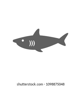 Shark icon vector in trendy flat style isolated on white background