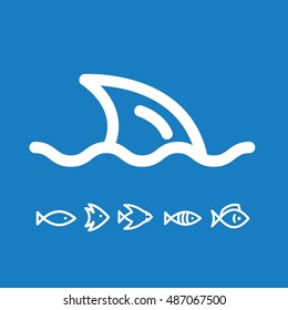 Shark icons. Fish vector icon