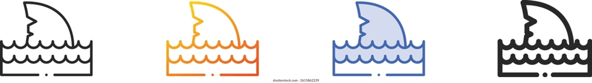 shark icon.Thin Linear, Gradient, Blue Stroke and bold Style Design Isolated On White Background
