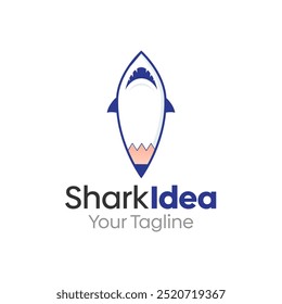 Modelo de design de logotipo de ideia do Shark. Bom para negócios, agência, comunidade e organização