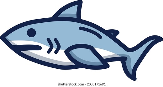 Shark illustration icon design flat animals