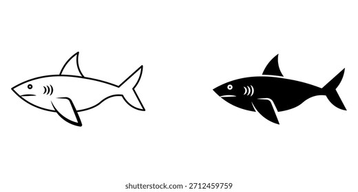 ícone de ilustração do shark ícone gráfico vetor
