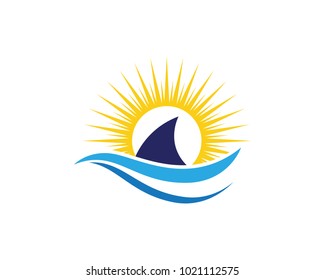Shark illustration Logo Template Vector icon design
