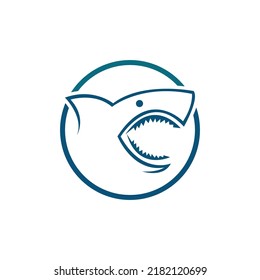 Vector de plantilla de logotipo de ilustración de tiburón