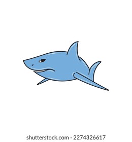 Shark illustration logo template vector