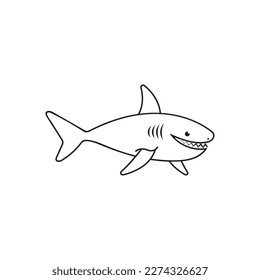 Shark illustration logo template vector