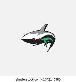 shark illustration of mascot logo color design vector