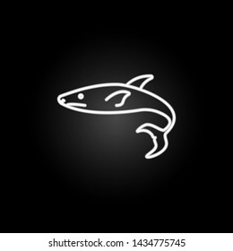 shark illustration neon icon. Elements of marine live set. Simple icon for websites, web design, mobile app, info graphics