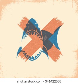 Shark illustration. Perfect design element for advertising, banners, posters and t-shirt graphics