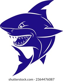 ilustración de tiburón y diseño vectorial de silueta