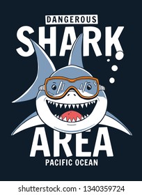 Shark illustration with slogans for t-shirt prints and other uses.