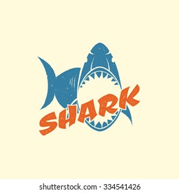Shark illustration, t-shirt graphics. Logo concept. Vector illustration
