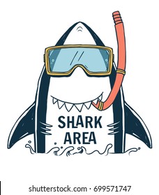 Shark illustration with typo for t shirt and other uses