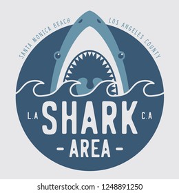 Shark illustration, typography, tee shirt graphics, vectors