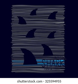 Shark illustration, typography, t-shirt graphics, vectors
