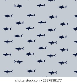 Shark illustration. Vector graphic design for t-shirt. Fish pattern