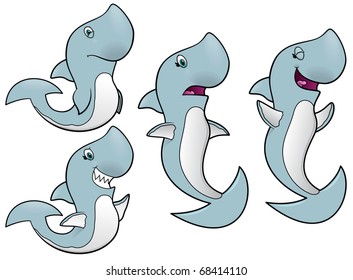 Shark Illustrations - a variety of expressions