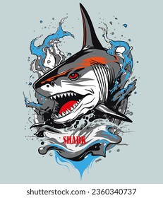diseño vectorial de ilustración de imagen de tiburón