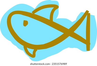 shark isolated drawing funny vector