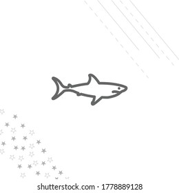 shark isolated line icon for web and mobile