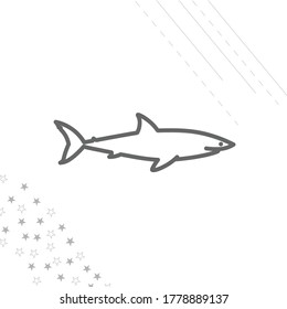 shark isolated line icon for web and mobile