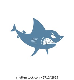 Shark isolated. Marine predator on white background